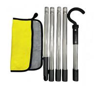 Multifunction Pool Skimmer Accessory Adjustable Metal Extension Rod Ergonomic Handle Secure Debris Removal Solution Pool Skimmer