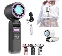 Multifunction Portable Handheld Turbo Ice-Cooling Fan, 5-Speed Foldable Mini Fan with AC-Like Gel Pad Tech, USB Rechargeable Personal Cooler for Travel, Outdoor, Office, Camping