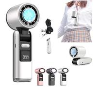 Multifunction Portable Handheld Turbo Ice-Cooling Fan, 5-Speed Foldable Mini Fan with AC-Like Gel Pad Tech, USB Rechargeable Personal Cooler for Travel, Outdoor, Office, Camping