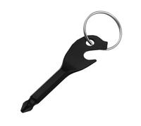 Multifunction Screwdriver Key Tool, Metal Bottle Opener and Phillips Head Pocket Repair Gadget, Black Keychain Accessory for Easy Carry
