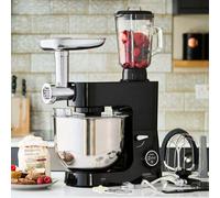Cooks Professional Multi Function Stand Mixer 1800W with 8L Stainless Steel Bowl, Accessory Kit, Blender & Meat Mincer Capability, 8 Speed Settings, Pulse Function & Digital Control | Black