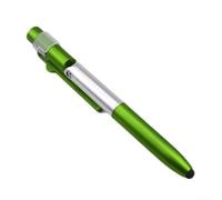 Multifunction Stylus Pen with Capacitive Tip, LED Light, Ballpoint Ink & Foldable Phone Holder for Smartphones and Tablets, Compact 13.6 cm(Green)