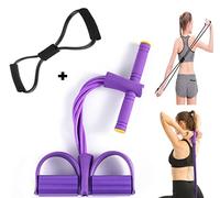 Multifunction Tension Rope, 4-Tube Elastic Yoga Pedal Puller Resistance Band, Natural Latex Tension Rope Fitness Figure 8 Chest Expander for Abdomen/Waist/Arm/Leg Stretching Slimming