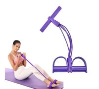 Multifunction Tension Rope, 4-Tube Foot Pedal Resistance Band, Stirrup Puller Exerciser for Women, Sit up Exercise Equipment, Abdominal Strength Expande, Elastic Leg Extension Machine(Purple)