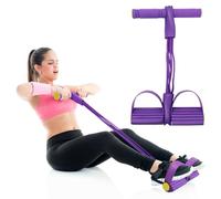 Multifunction Tension Rope, 6 Tube Foot Pedal Resistance Bands with Handles, Abdominal Exercise Equipment for Sit-Ups, Yoga, Full-Body Training, Home & Gym Workouts
