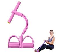 Multifunction Tension Rope,Abdominal Trainer,6-Tube Foot Pedal Resistance Band,Workout Bands,Exercise Equipment for Home Use,for Fitness, Yoga, Sit-Ups, Weight Loss (Rose pink)