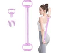 Multifunction Tension Rope, Figure 8 Resistance Band for Women, 6 Fitness Adjustable Resistance Bands with Handles for Arm Back Exercise, Elastic Rope, Stretch Bands for Yoga, Pilates (Purple)