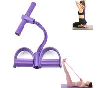 Multifunction Tension Rope,Foot Pedal Resistance Band,Multi Function Tension Rope,Multifunctional Tension Rope,Pedal Resistance Bands With Handle,6 Tube Resistance Band (Purple)