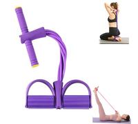 Multifunction Tension Rope,Foot Pedal Resistance Band,Multi Function Tension Rope,Multifunctional Tension Rope,Pedal Resistance Bands With Handle,6 Tube Resistance Band (Purple)