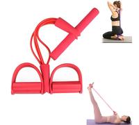 Multifunction Tension Rope,Foot Pedal Resistance Band,Multi Function Tension Rope,Multifunctional Tension Rope,Pedal Resistance Bands With Handle,6 Tube Resistance Band (red)