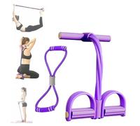 Multifunction Tension Rope,Pedal Resistance Bands with Handle,Abdominal Exercise Tension Rope,Sit Up Pull Rope,Full Body Home Workout Equipment for Home Gym Training, Yoga (Purple,6-Tube)