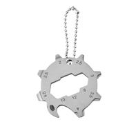 Multifunction Tool for Camping | Outdoor Stainless Steel Otagonal Gear Multifunction Tool for Furniture Mounting Fishing and Home Repair Key Survival Key Ring