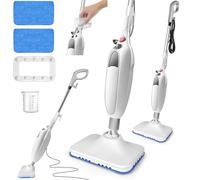 Multifunction Upright Steam Cleaner Mop with 400ml Tank, 2 Washable Mop Pads, 15.75ft Cord, 20 Second Heat-Up Portable Handheld Floor Steamer Mop, Powerful Floor Steam Mop for Hardwood Floors Grout