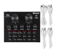 Multifunction V8s Live Sound Card Reverberation Sound Voice Gain -12DB-35DB supports up to 48K 16 bits for Broadcast on Cell Phone