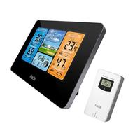 Multifunction Weather Station Alarm Clock Thermometer Hygrometer Touch Screen Wireless Sensor Sunrise Sunset Hygrothermograph(FJ3373B)