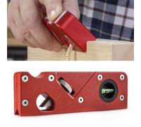 Multifunction Woodworking Plane, 45 Degree Chamfer Plane 1/8" 3/16" 1/4" Radius Contours Edge Trimming Planer Manual Bevel Planer with Bubble Level, for Woodworkers(Red)