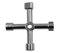 Multifunction Wrench 4 Way Cross Wrench Tool Elevator Plumbing Tool Bleed Radiators Cross-Shaped Elevator Door Water Meter Cabinet
