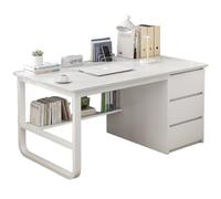 Multifunctional 120cm Desk with 3 Drawers & Shelf Spacious Wooden Top Ample Storage Sturdy Steel LegsIdeal for Bedrooms Studies & Offices