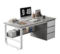Multifunctional 120cm Desk with 3 Drawers & Shelf Spacious Wooden Top Ample Storage Sturdy Steel LegsIdeal for Bedrooms Studies & OfficesGray