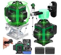 Multifunctional 16 Green Lines Level 3° Self-Leveling Function Leveling Tool Omnidirectional Ground Wall Sticker Home Improvement Tools Set with Tripod