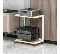 Multifunctional 2/3Tier Audio Rack Wood Stereo Stand with 360° Wheels Open AudioVideo Shelf for Home Theater Modern Design 61cm Height Ideal for Audio Equipment.