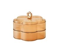 Multifunctional 2 Tiers Fruit Basket Snacks Dish with Floral Pattern for Home Decoration Kitchen Dining Floral Design Snacks Tray