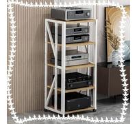 Multifunctional 3/4/5-Tier Audio Rack - Wooden Corner Multimedia Stand for HiFi, AV Equipment Storage, Stereo Component Organizer, Perfect for Home Theater Setup