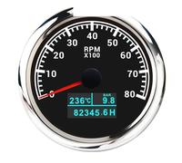 Multifunctional 3 IN 1 85mm Gauge 7 Color Backlight 8000RPM Tachometer+Water Temperature+Oil Meter for Car Marine Boat