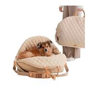 Multifunctional 3-in-1 Pet Carrier - Quilted Cotton, Handheld/Car Mount/Pet Bed for Dogs & Cats, Stylish Cross-Border