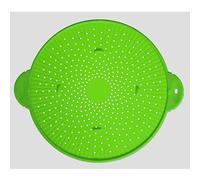 Multifunctional 3 in 1 Silicone Splatter Screen, Splatter Guard, Strainer, Trivet, 11 Inch, Green