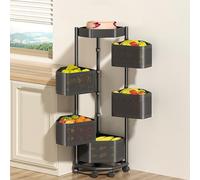 Multifunctional 5/6-Tier Rolling Kitchen Cart Freestanding Shelves Space-Saving for Living Room Bathroom Corner Storage Mobile Rack