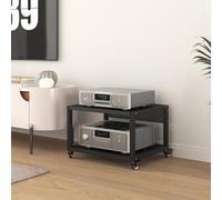Multifunctional 5-Tier Audio/Video Stand with Mobile Wheels - Stereo Rack for DVD/CD Players, Amplifier & Home Office Storage Shelf (2-Tier - 55x50x35cm)