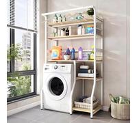 Multifunctional 5 Tier Drum Washing Machine Rack with Mobile Clothes Rail Metal Shelf for Laundry Room Over Washer & Dryer Storage Solution