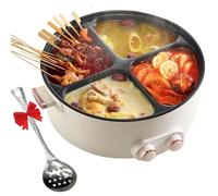 Multifunctional 6L Electric Cooker - Four-Grid Hot Pot with Independent Temperature Control, Integrated Household Caldron for Family Gatherings and Parties