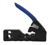 Multifunctional 6P8P Network Wire Crimper Stripper Cutter, Professional Cable Crimping Tool, German Style Crystal Head Crimper with Non - Slip PVC Handle for RJ45 RJ11 Connectors (Blue)