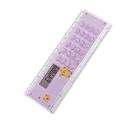 Multifunctional 8-Digit Cartoon Ruler Calculator Straight Ruler Cartoon Straightedge Drawing Tool Classroom Homework Portable Measuring Calculator