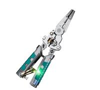 Multifunctional 9 in 1 Wire Stripper with Measurement, Folding Cable Cutter Crimper & Electrician Tool Live Detection Stripper Tool