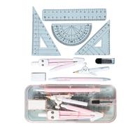Multifunctional 9Pcs Drawing Kits with Ergonomic Compasses Ruler Clear Measurement Markings for Architects Artists Geometry Set for Students