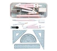Multifunctional 9Pcs Drawing Kits with Ergonomic Compasses Ruler Clear Measurement Markings for Architects Artists Compasses and Ruler Set
