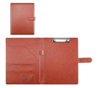 Multifunctional A4 Conference Folder Business Stationery Leather Contract File Folders Document Bag Office Supply Envelope File Holder(Brown)