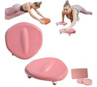 Multifunctional Abdominal Wheel Board with Mat, Mute Four-Wheel Design, 360° Rotating Wheel for Abs Workout, Curved Groove Handles for Working Out Gym Home Workout Equipment (Pink-D (small))