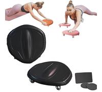Multifunctional Abdominal Wheel Board with Mat, Mute Four-Wheel Design, 360° Rotating Wheel for Abs Workout, Curved Groove Handles for Working Out Gym Home Workout Equipment (Black - D (small))