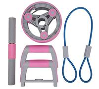 Multifunctional Abdominal Wheel Set, Core Strength Training Roller with Push - Up Stands and Massage Balls, Compact Home Gym Equipment for Abs, Arms, Waist and Glutes (Pink)