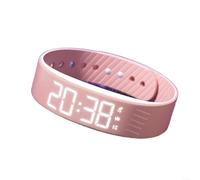Multifunctional Alarm Watch - IP65 Waterproof With Vibration Alarms & Sleep-Tracker | Step/Distance/Calorie Counter, USB Charging (Black/White/Pink/Blue)(Pink)