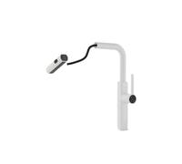 Multifunctional All Copper Kitchen Faucet Pull Out Waterfall Design Three Mode Hot & Cold Water with Digital Display Smart Sink Tap Elegant White Finish