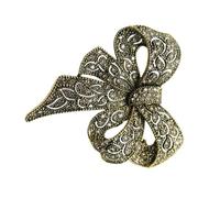 Multifunctional Alloy Brooch Bowknot Shape Rhinestones Accent for Dress Hat Scarf Accessory for Business Trips Formal Event Bowknot Brooch