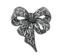 Multifunctional Alloy Brooch Bowknot Shape Rhinestones Accent for Dress Hat Scarf Accessory for Business Trips Formal Event Bowknot Brooch