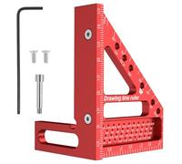 Multifunctional Aluminium Alloy 3D Multi Angle Measuring Ruler with Pin, Multi Hole Woodworking Square Protractor with Wrench for Engineering & Construction