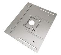 Multifunctional Aluminium Router Table Insert Plate W/Miter Gauge WorkBenches Wood Router Trimmer Models Engraving Machine Woodworking Tools(Silver-B)
