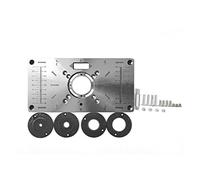 Multifunctional Aluminum Router Table Insert Plate Trimmer Engraving Machine Woodworking Bench Router Plate Woodworking Tools(Typ2 Black)